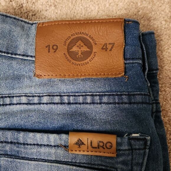 LRG Lifted Research Group Skinny Jeans w/ Moto Details Size 30 US 10 - Picture 3 of 9